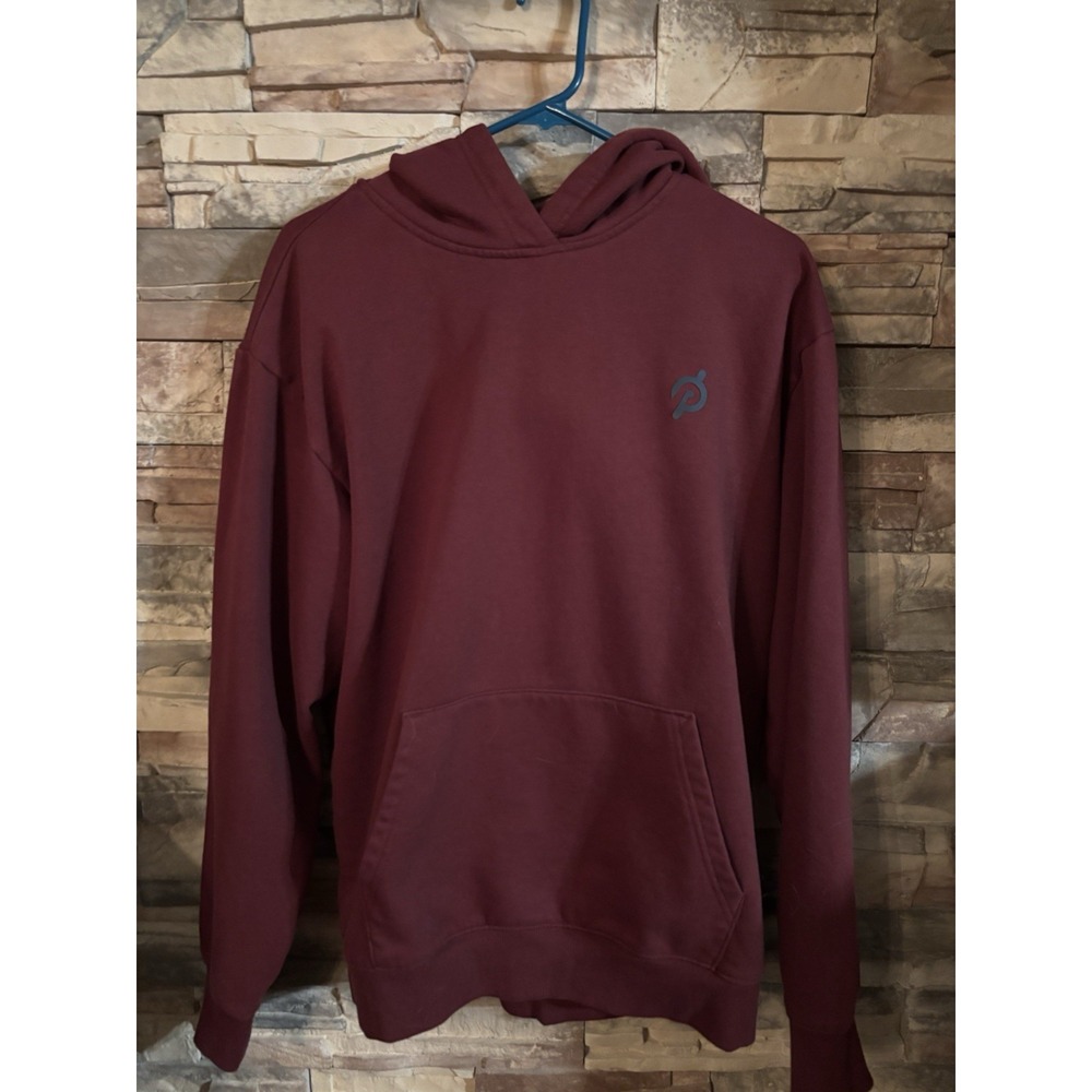 Peloton Men's Hoodie‎ Med Burgundy Hooded Sweatshirt